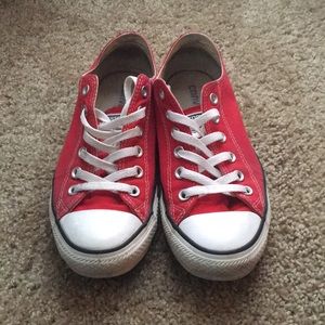 Red Low Top Converse Sneakers